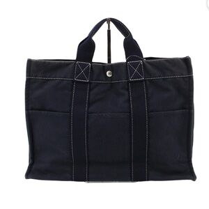 Hermes Navy Blue Tote Bag Canvas